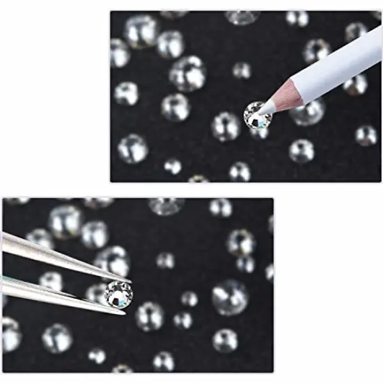 3150 Pieces Clear Nail Gems Silver Face Jewels Tooth Eye Gems-Tiny Glass Nail Diamonds Stone Flatback-Small White Crystals Rhinestone for Acrylic Nails-Craft Gems with Wax Pen HINABTRU {6}