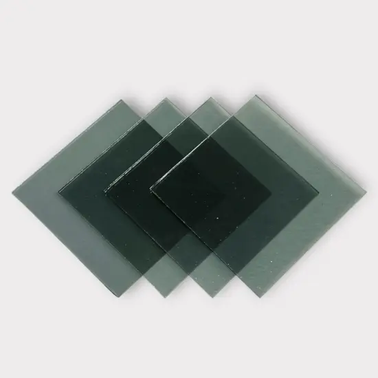 Grey Transparent COE 96 Fusible Glass Sheets / Mosaic Squares - 4 Pack {2}