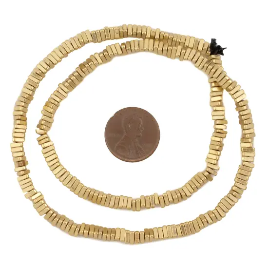 TheBeadChest Faceted Gold Triangle Heishi Beads (4mm, 16 inch Strand) {4}