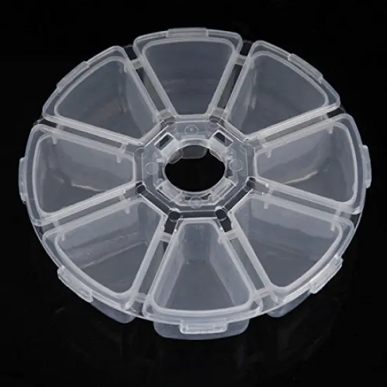 5 Pieces 8 Compartments Plastic Clear Round Craft Gem Beads Display Storage Case Box Organizer Container Divider Jewelry Box Sewing Box {1}