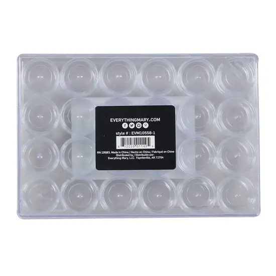 Large Plastic Bead Storage Organizer Box, 24 Jars - Container for Beads & Supplies - Organizers for Craft, Art, & Painting - Plastic Container Case For Organization {3}