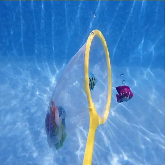 Pool Central Colorful Weighted Fish Catching Water Game - 9" Yellow {6}