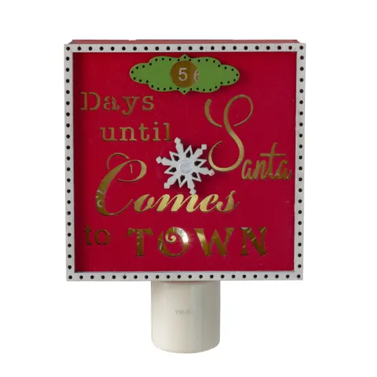 Roman Countdown to Santa Christmas Night Light - 5.5" Red {1}