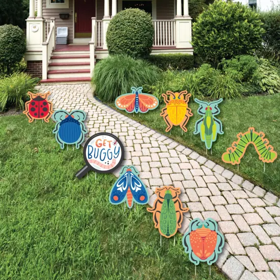 Big Dot of Happiness Buggin' Out - Lawn Decorations - Outdoor Bugs Birthday Party Yard Decorations - 10 Piece {1}