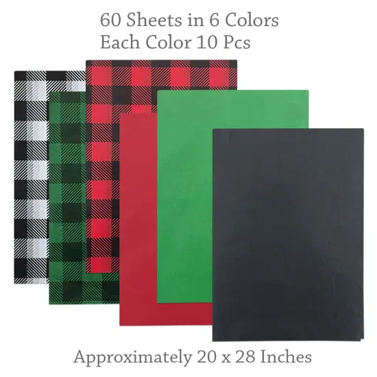 Wrapables Tissue Paper 20 x 28 Inch for Gift Wrapping, Arts & Crafts, Paper Flowers, Garlands, Tassels (60 Sheets) Holiday Plaid {2}