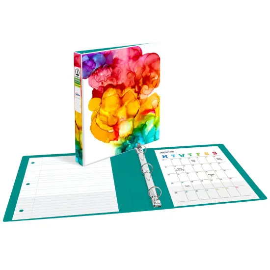 Avery + Amy Tangerine Designer Collection Binder, 1" Round Rings, 175-Sheet Capacity, Rainbow Inkblot (28341) {2}