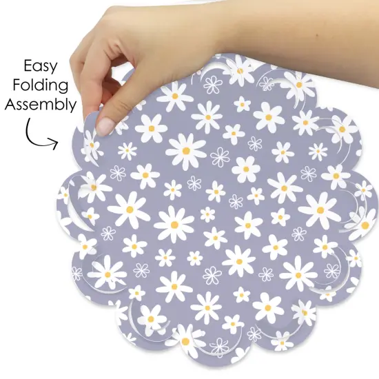 Big Dot of Happiness Purple Daisy Flowers - Floral Party Round Table Decorations - Paper Chargers - Place Setting For 12 {6}