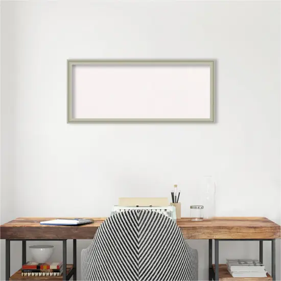 Florence Framed Corkboard, White Cork Silver {5}