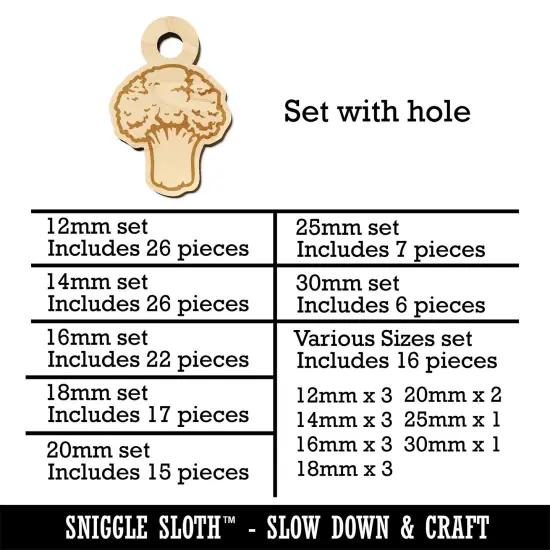 Vegetable Broccoli Mini Wood Shape Charms Jewelry DIY Craft {1}