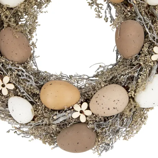 Northlight 12" Natural Earth Speckled Egg Easter Twig Wreath Brown {5}
