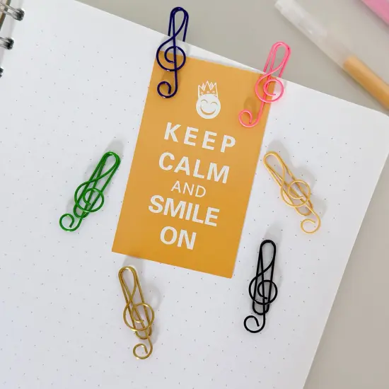 Wrapables Paper Clips Bookmarks for Office Home School (Set of 50) Treble Clef {6}
