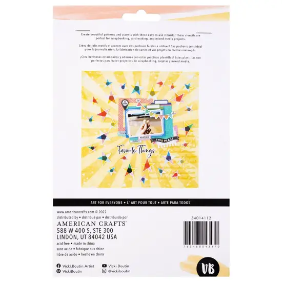 Vicki Boutin Where To Next Stencil Pack 3/Pkg-World Traveler {2}