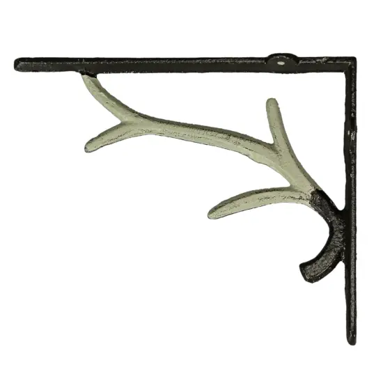Set of 2 Cast Iron Deer Antler Decorative Shelf Brackets {3}