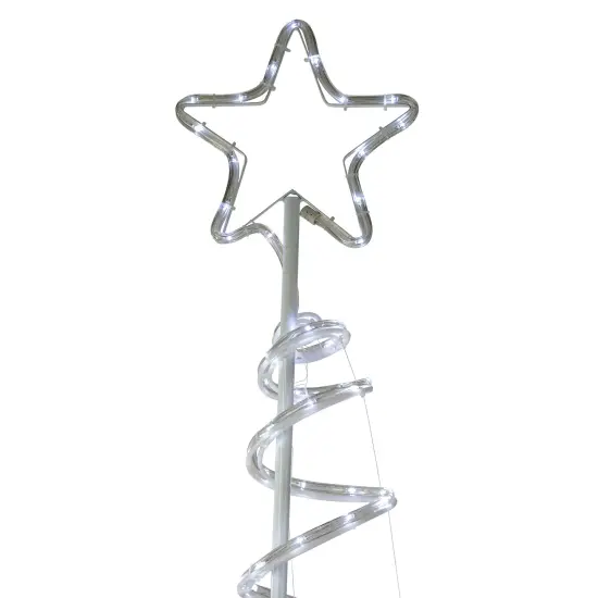Hofert 7&rsquo; LED White Spiral Rope Light Tree with Star Tree Topper {3}