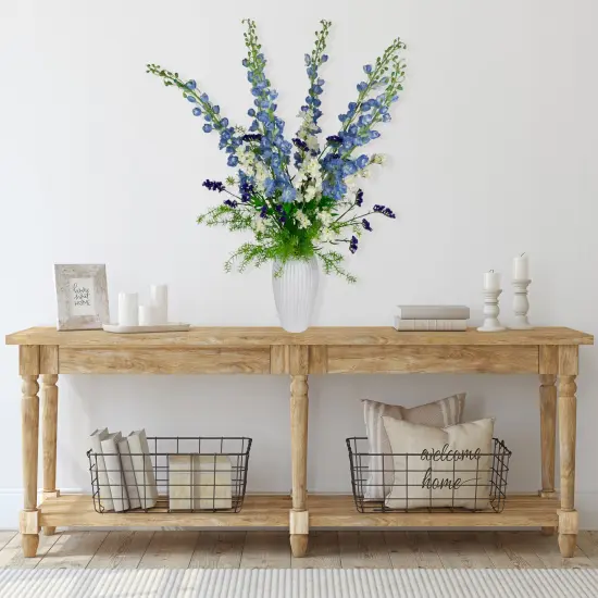 Northlight Real Touch&trade; Blue Delphinium Artificial Floral Stems, Set of 6 - 40" {3}