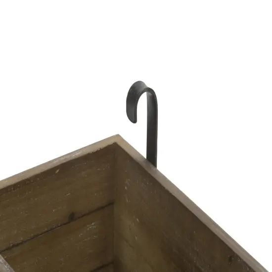 Tripar International 35.5" Brown and Black Three Tier Display Stand with Wooden Crates {4}