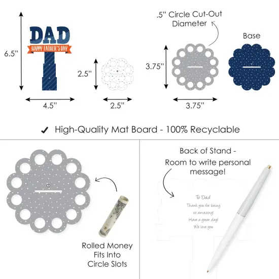 Big Dot of Happiness Happy Father's Day - DIY We Love Dad Party Money Holder Gift - Cash Cake {4}