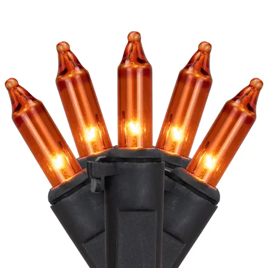 Northlight Mini Incandescent Halloween Lights - Orange - 10' Black Wire - 50ct {3}