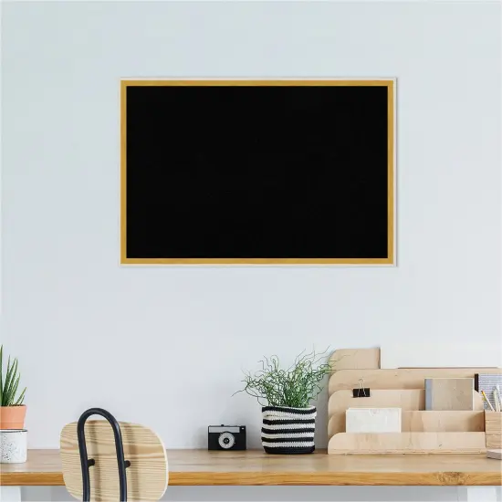 Paige Wood Framed Corkboard, Black Cork Paige White Gold {6}