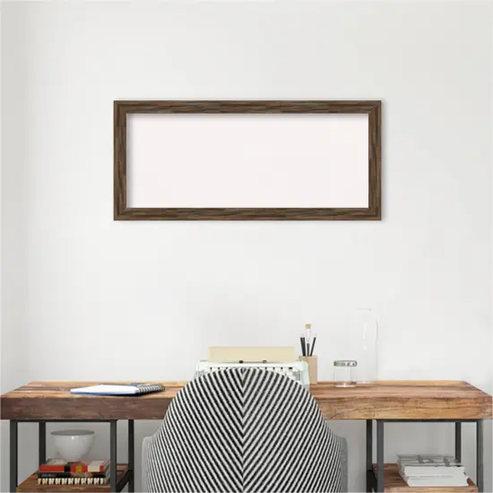 Regis Barnwood Narrow Wood Framed Corkboard, White Cork Mocha {5}
