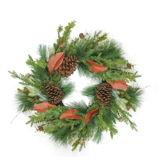Northlight Mixed Pine with Pine Cones Artificial Christmas Wreath - 26" - Unlit Green {1}