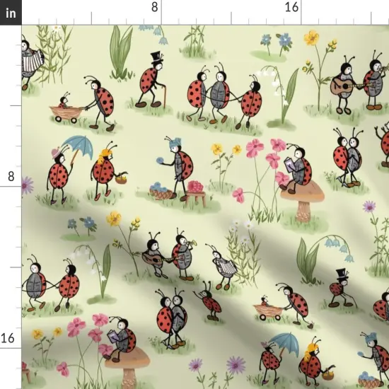 Various Fabrics by the Yard or Fat Quarter Life Vintage Retro Children Ladybugs Kids Summer Custom Printed Fabric by Spoonflower {2}