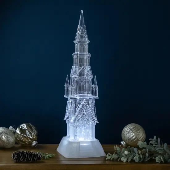 Northlight LED Lighted Castle Acrylic Christmas Decoration - 17.5" Clear {1}