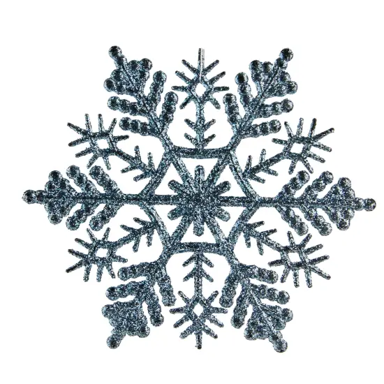 Northlight Glitter Snowflake Christmas Ornaments - 4" - Baby Blue - 24ct {1}