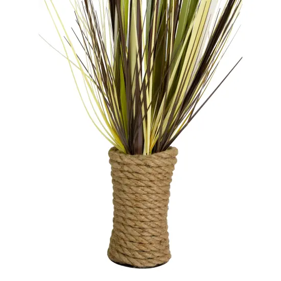 Northlight 34" Artificial Long Grass Plant in Twisted RopePot Yellow {3}