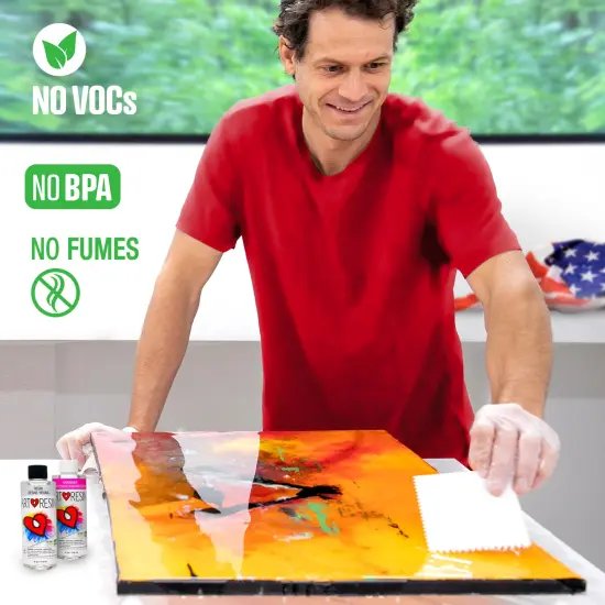 ArtResin Epoxy Resin &ndash; High-Gloss Clear Coat for Art Projects - 8 oz (4 oz resin + 4 oz hardener) (237 ml) {6}