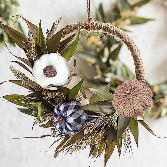 DomeStar 8PCS Pumpkins for Thanksgiving Table Decorations, Assorted Artificial Pumpkins Fabric Pumpkins for Decorating Fall Harvest Farmhouse Halloween Fall Wedding Decor {3}