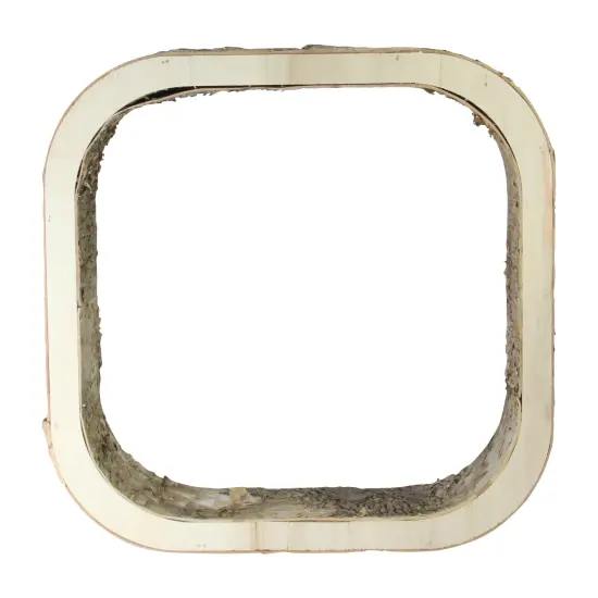 Northlight Rustic Square Wood Bark Decoration - 13.5" - Ivory and Brown {1}