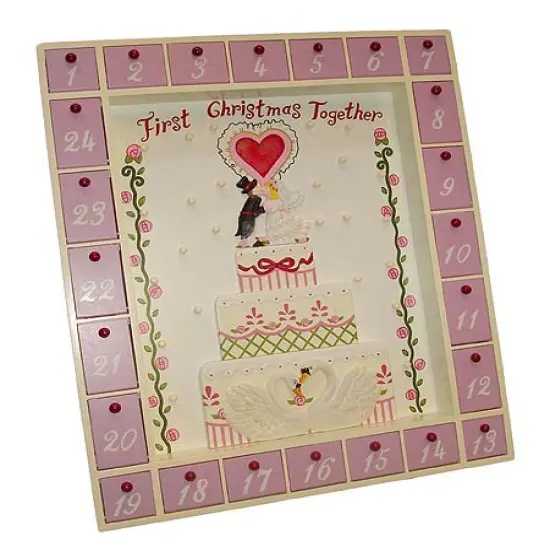 Kurt Adler 17" Pink and Beige First Christmas Together Wedding Advent Calendar {1}