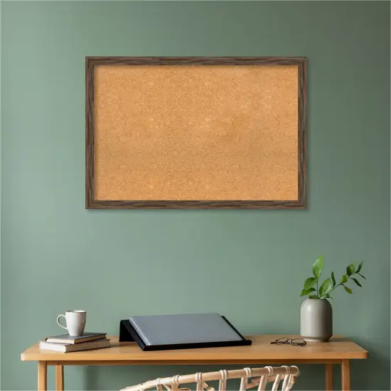 Regis Barnwood Narrow Wood Framed Corkboard, Natural Cork Regis Barnwood Mocha {5}