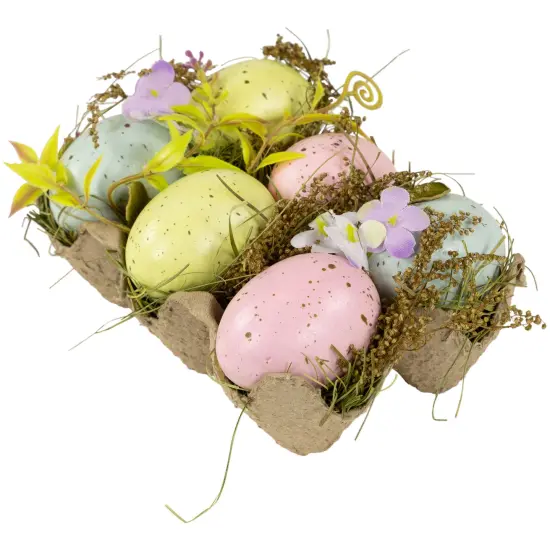 Northlight Speckled Easter Eggs with Carton Decoration - 6" - Set of 6 Multi {6}