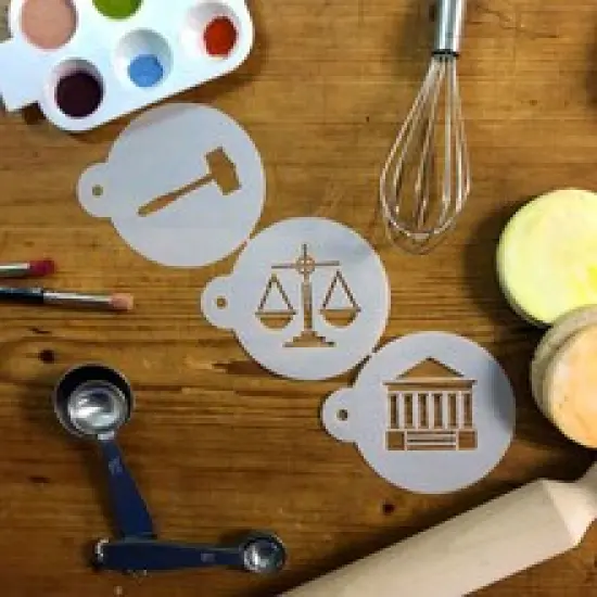 Law and Justice Cookie Stencil | C995 by Designer Stencils | Cookie Stencils for Royal Icing, Airbrush, Dusting Powder | {4}