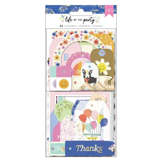 American Crafts Life Of The Party Ephemera Die-Cuts 66/Pkg-Frames And Tags, Gold Foil {1}