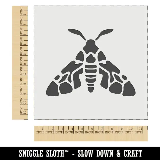 Artsy Detailed Moth Spring Summer Nature Lamp Wall Cookie DIY Craft Reusable Stencil {1}