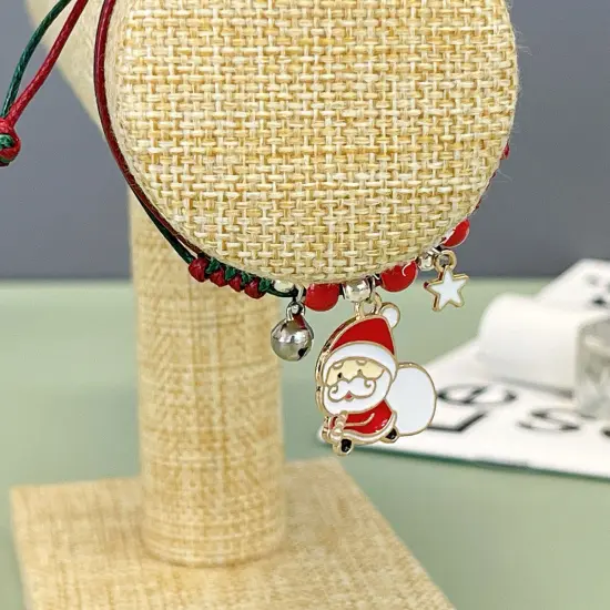 Wrapables Friendship Beaded Enamel Charm Bracelet, Santa {4}