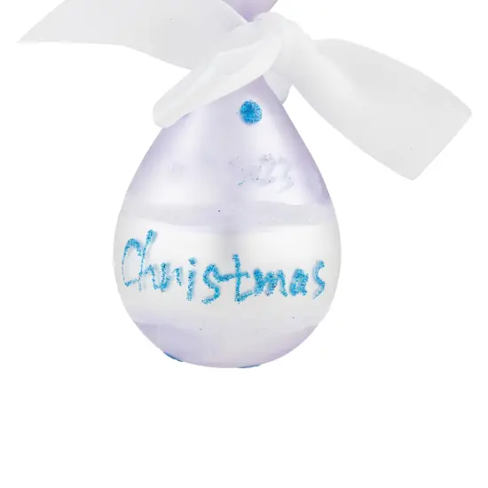 Northlight Baby Boy's First Christmas 2023 Glass Ornament - 5" Silver {7}