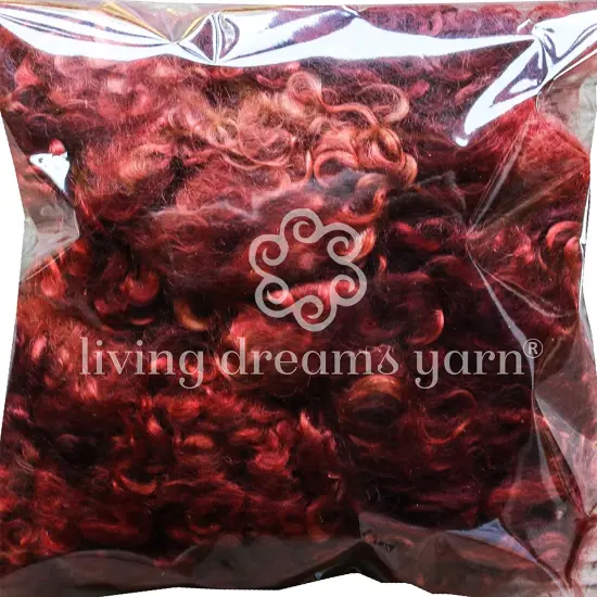 HENNA MOHAIR LOCKS. Organic Hand-Dyed Curly Wool for Rooting Doll Hair, Felting, Blending, Spinning. 1oz {4}