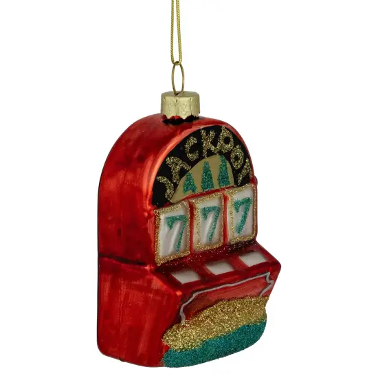 Northlight 3.25" Lucky 7's Jackpot Slots Glass Christmas Ornament Red {5}