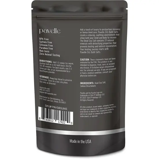 Pavelle Dead Sea Sitz Bath Salts, Sitz Bath Soak for PostPartum Pain Relief, 14 oz (397g) {3}
