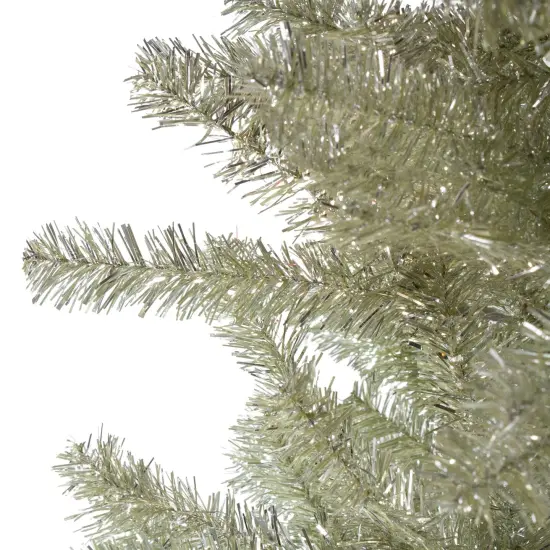 Northlight 6' Unlit Medium Platinum Tinsel Artificial Christmas Tree Silver {6}