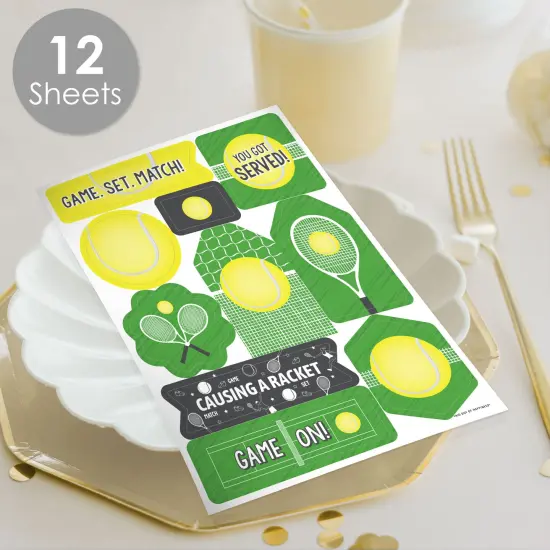 Big Dot of Happiness You Got Served - Tennis - Baby Shower or Tennis Ball Birthday Party Favor Sticker Set - 12 Sheets - 120 Stickers {3}