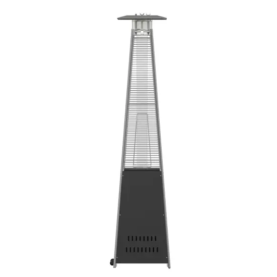 Merrick Lane Stainless Steel Pyramid Shape Portable Outdoor Patio Heater - 7.5 Feet Tall Slate Gray {9}