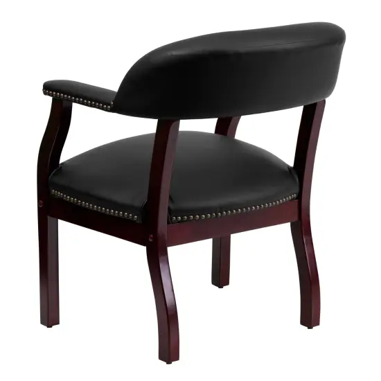 Emma and Oliver Conference Chair with Accent Nail Trim Black LeatherSoft {4}