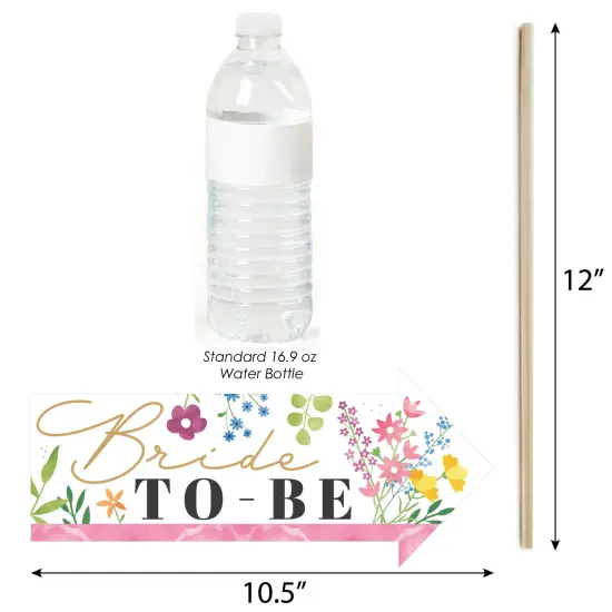 Big Dot of Happiness Funny Wildflowers Bride - Boho Floral Bridal Shower and Wedding Party Photo Booth Props Kit - 10 Piece {4}