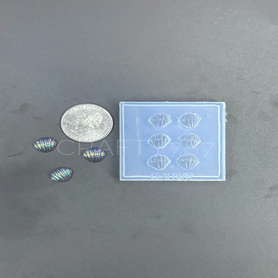 Sea Shell Mini Stud Earring Silicone Mold (With Texture) (A13) {2}