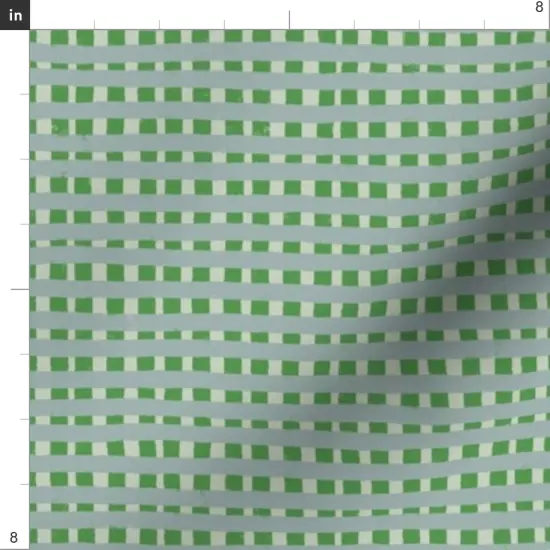 Various Fabrics by the Yard or Fat Quarter Green Blue Plaid Gingham Check Hand Drawn Small Scale Custom Printed Fabric by Spoonflower {4}